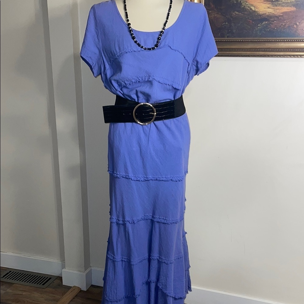 C.M.C Color Me Cotton Maxi Skirt and Matching Short Sleeve Shirt. Rough Hem. XXL